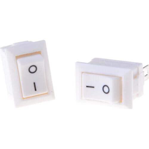 10PCS 15x10mm White 2PIN SPST Button ON/OFF Boat Rocker Switch 3A/250V Car Dash Dashboard Truck RV ATV Home Use Wholesale