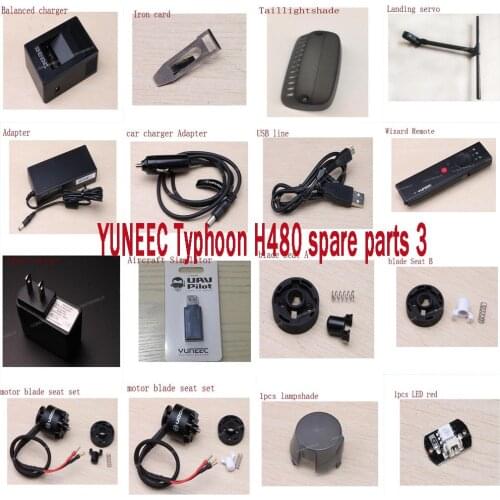 YUNEEC Typhoon H480 FPV Drone RC Quadcopter spare parts motor charger adapter Landing servo LED lampshade blade seat set3