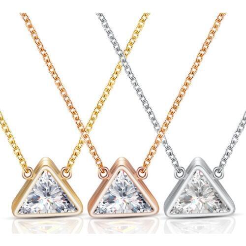 Minimalism Triangle Short chain 316L Stainless Steel pendant necklaces bead chain for women wholesale
