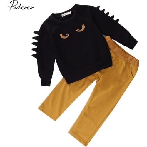 Fashion Cute Special Autumn Baby Boy Casual T-shirt Tops+long Pants 2pcs Set 1-5years Cotton