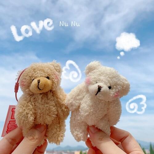 Fashion Plush Bear Doll Key Chains For Women Kawaii Keychain Cartoon Bag Pendant Ins Jewelry Accessories Couple Gift Llavero