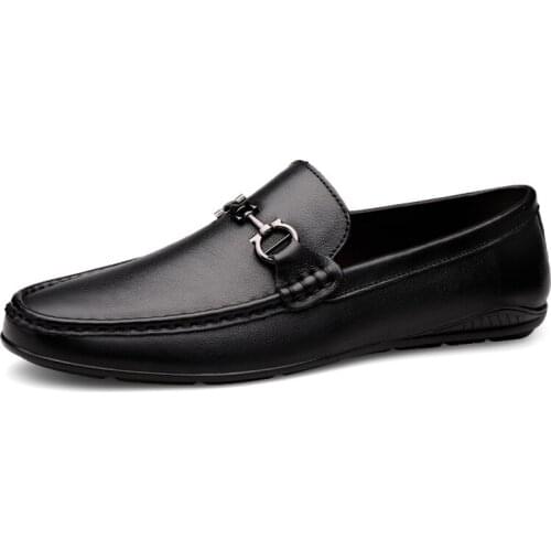 Mens Leather Shoes Genuine Italian Men Loafers Moccasins Slip on Mens Flats Breathable Male Driving Shoes Evening Dress Italian