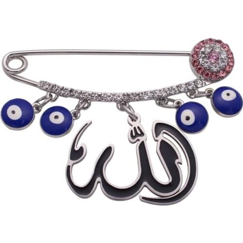 Muslim islam ALLAH Turkish evil eye Stainless Steel brooch pink baby pin