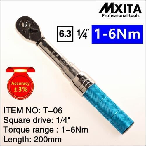 MXITA 1-6Nm Accuracy 3% High precision professional Adjustable Torque Wrench car Spanner car Bicycle repair hand tools set