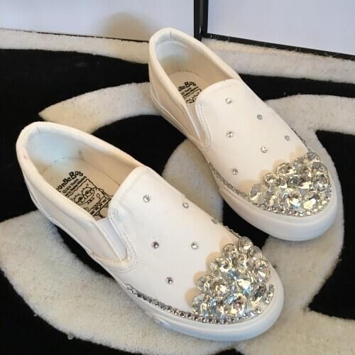 Spring and Autumn New Designer Original Handmade Shiny Luxury Rhinestones Loafers Fashion Wild Student Flat Casual Shoes