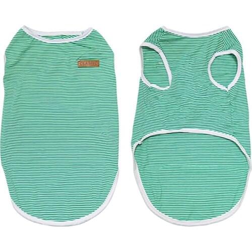 Pet Clothes Cat Dog Pinstripe Cotton T-shirt for Small Dogs Summer Chihuahua Tshirt Cute Dog Clothes for Small Dogs Yorkshire