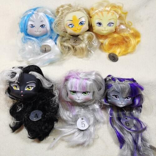 Original Foreign trade Girl TOYS Lanard Catwalk Kitties Heads Figure Dolls,PVC Dolls Heads,5cm