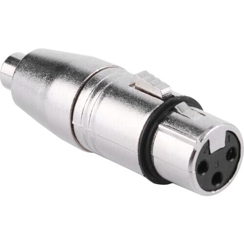 ALLOYSEED 3-Pin XLR Female to RCA Female Jack Audio Cable Converter Microphone Mic AV Video Adapter Connector For TV Speakers