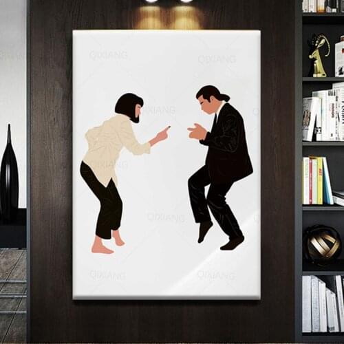Pulp Fiction Poster Art Print Classic Movie Poster Greece Minimalist Wall Art Dancing Canvas Painting Wall Pictures Home Decor