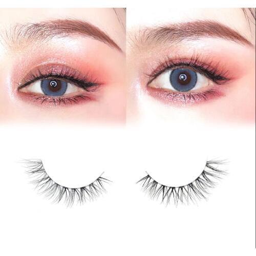 Transparent stem Mink Hair Eyelashes reusable Natural 3D Mink Messy Popular short False Eyelash Full Strip Eyelashes Extension