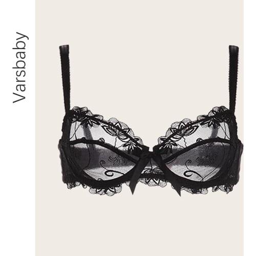 Varsbaby sexy see-through underwear female net yarn lace cute ribbon bow print all models can be worn