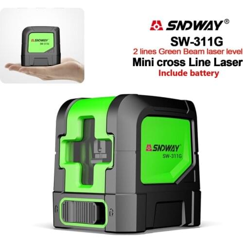 SNDWAY Green Laser Level 2 lines self-leveling laser Leveler Vertical Horizontal Cross laser beam measuring instrument SW311G /R