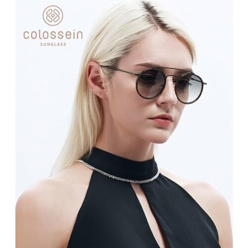 COLOSSEIN Retro Round Leopard Sunglasses Women UV400 Vintage Male Sun Glasses Classic Female Designer Womens Sunglasses Man