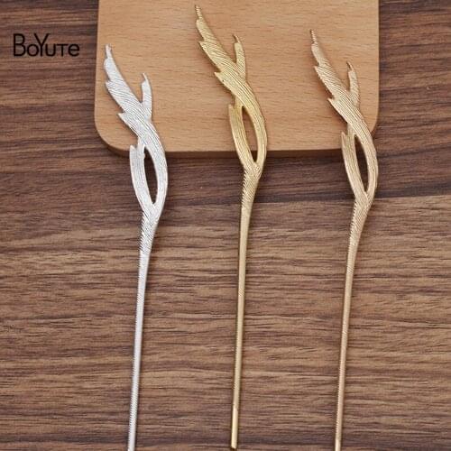BoYuTe (10 Pieces/Lot) 160*16MM Alloy Hair Stick Materials Factory Supply Handmade DIY Jewelry Accessories Wholesale