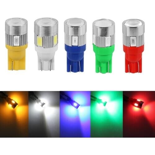 NHAUTP 10pcs T10 led car lights 168 194 W5W led 5630 6-MD Auto clearance lamp interior door map dashboard bulbs 12v