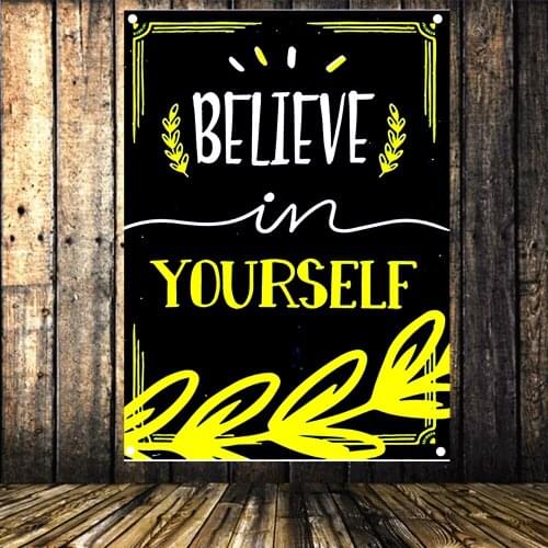 Vintage Historical Quote Motivational Posters Flags & Banners Tapestry; Success Wall Art Inspired by Famous Leaders and Thinkers