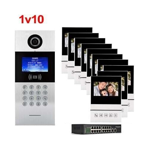 XinSiLu New TCP/IP HD digital video intercom doorbell 4.3" screen, residential intelligent electronic access control system 1V10