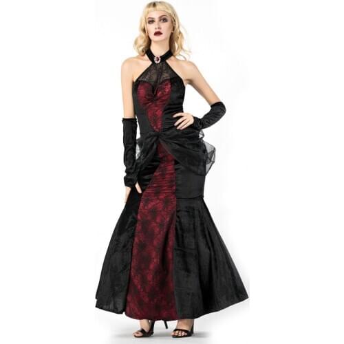 Vampire Queen Cosplay Adult Queen Of The Vampires costume For Halloween Fancy Party Dress Women Gothic Performance Uniform