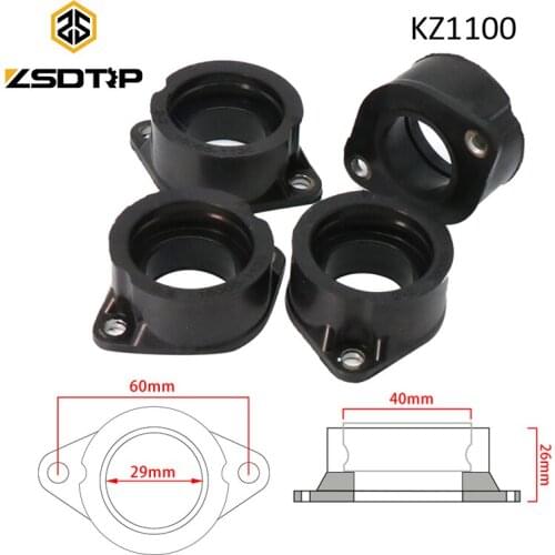 ZSDTRP 4Pcs Motorcycle Carburetor Intake Adapter Manifold Boot For Kawasaki KZ1000J Sports KZ1000M CSR KZ1100A Shaft KZ1100B GPZ