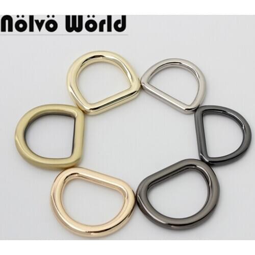 10-50 pieces 3 sizes 20 21 24mm round edge die-casting d ring for chain bag closed d buckles backpack hardware