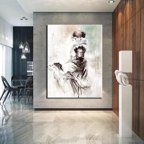 100% Hand Painted Handmade Oil Paintings Modern Wall Art Pictures Retro Characters Abstract On Canvas For Large Size Frameless
