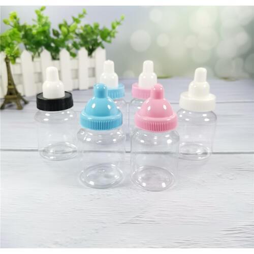 12pcs Plastic Baby Pacifier Bottle Candy Box Baby Shower Favor Boxes Christeing Decoration Baptism Party Favors and Gifts
