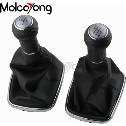 5 / 6 Speed Chrome Car Styling Gear Shift Knob Gaitor Boot For Volkswagen VW BORA GOlf 4 IV / MK4 / JETTA GTI 1999-2005