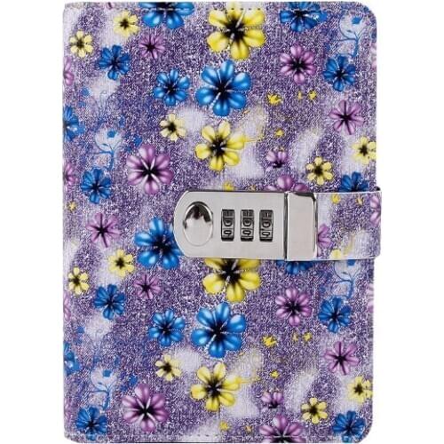 A6 Binder Spiral Notebooks Journals Planner Password Agenda Stationery Colorful Diary With Lock Note book for School Supplies