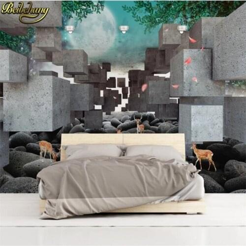 Beibehang Custom papel de pared Geometric square wallpaper for walls mural wallpapers bedroom walls 3d flooring