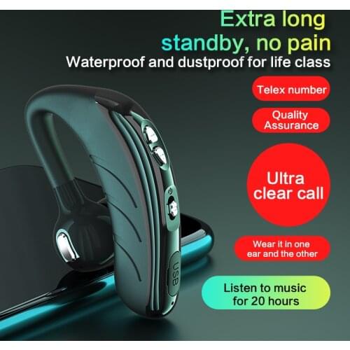 P13 Business Bluetooth-Compatible Headset Ear-hook Wireless Sports Headset With Microphone Hands-Free Call Long Standby New V9