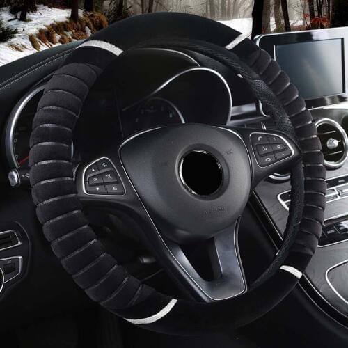 Car steering wheel cover Winter new style plush cover Warm cover on steering wheel for diameter 37cm 38 cm
