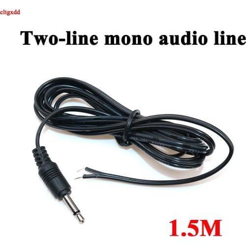 Cltgxdd Two-line Mono Stereo Headset male Plug with cable 2 pole 3.5mm plug DIY Replace Audio Cable Repair wire rod