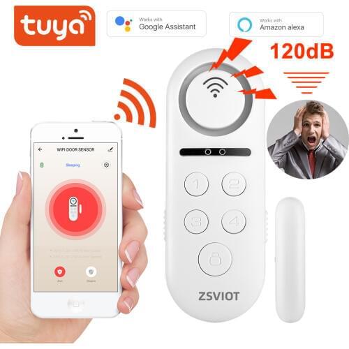 Tuya Door sensor Build-in buzzle wireless Magnetic window detector Magnet switch open alarm smart life AlexaGoogle