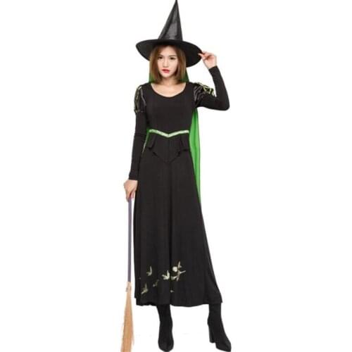 Deluxe Womens Sexy Witch Costume Halloween Party Cosplay Clothing