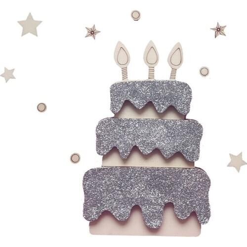 Wooden Happy Birthday Party Decoration Cake Topper Background Wall Ornament Prop GXMB