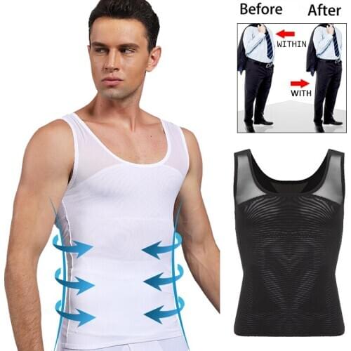 Men Body Shaper Belly Control Slimming Shapewear Waist Trainer Man Shapers Corrective Posture Vest Top Modeling Underwear Corset