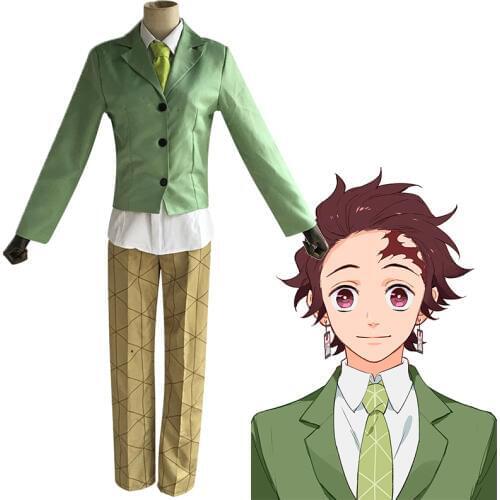 Anime Comic Demon Slayer Kimetsu no Yaiba Cosplay Costumes Kamado Tanjirou Hashibira Inosuke Cosplay Costume Uniforms Suits