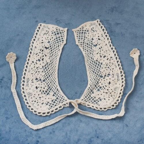 Tie Rope Cotton Embroidery Fake Collar Lace To Collar DIY Neckline Decoration Materials