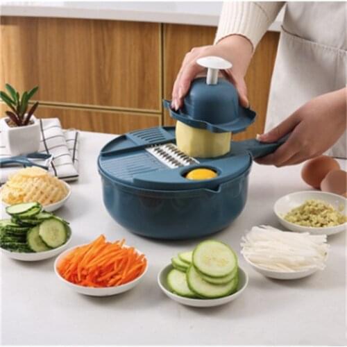 Multi-Function Vegetable Chopper Carrots Potatoes Grater 12Pcs Manually Vegetable Cutter With Guard Planer Kitchen Accessories