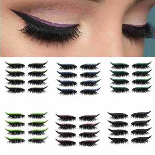 Reusable Eyeliner And Eyelash Sticker Fashion Eyes Sticker Makeup Eyeliner Eyeshadow Face Sticker Eyes Makeup BlingBling Sticker