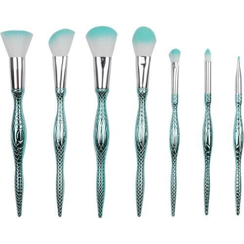 7pcs A Set Metal Makeup Brushes Cosmetic Face Foundation Power Eyeshadow Blush Make Up Brush Kit Maquiagem Cotton Pad Dfdf