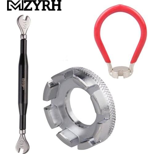 Bike Wheel Rim Spanner Adjuster Cycling Wrench Bicycle Spoke Wrench Tool Set Groove Repair Tool Accessories Spoke Nipple Key