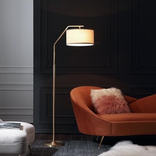Floor lamp living room bedroom bedside standing copper fishing study room Nordic modern minimalist sofa lamp