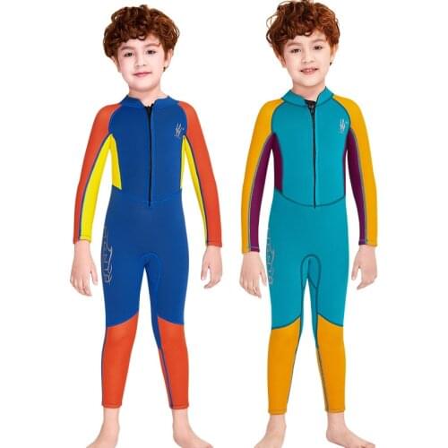 2.5MM Neoprene Wetsuit Children Diving Suits Swimwear Boys Long Sleeve Surfing Swimsuits For Boy Bathing Suit Wetsuits Kids 2021