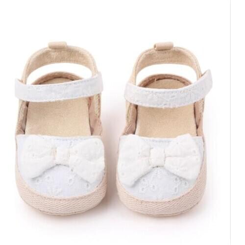 New Baby Girls Shoes Infants White Princess Shoes Newborn Sole Sole First Walkers Baby Shoes