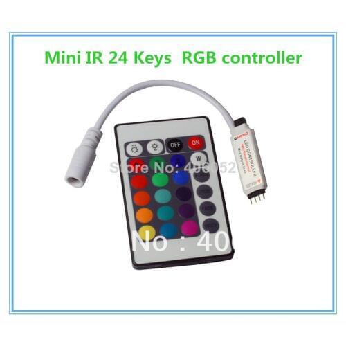 Wholesale 100set/lot high quality dc 12v Wireless IR Remote infrared controller led strip rgb controller 24 key