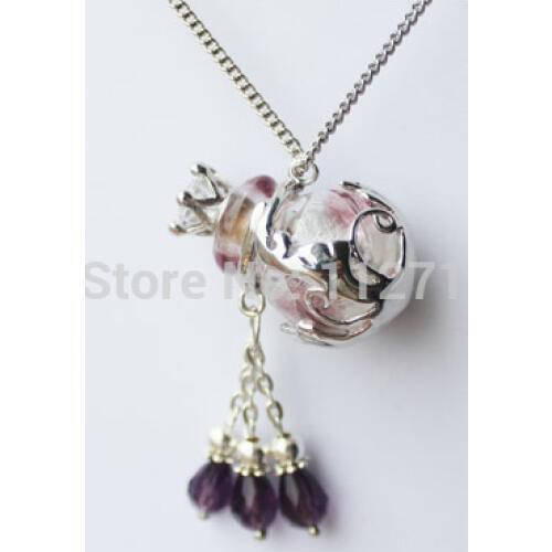 Free shipping!!1pcs Aromatherapy diffuser necklace( Colors:pink),Murano perfume bottle necklace,Essential oil bottle necklace