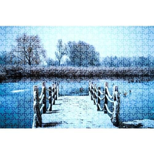 Portable Paper Jigsaw Puzzles Snow River Adults Kids Educational Intelligence Toy Educational Learning Study Toy Gifts