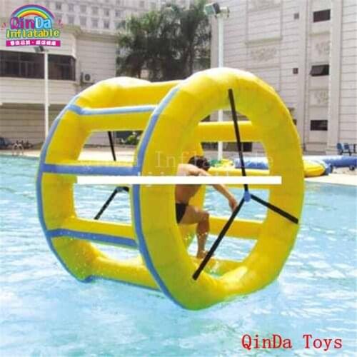 Commercial grade hamster roller wheel with free air pump, 2m diameter inflatable water treadmill for adults