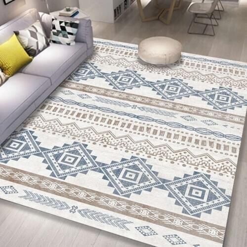 Nordic Geometric Carpet Bedroom Decor Non-slip Rug Parlor Mat Sofa Floor Carpets Home indoor Mats Rectangle Printing Large Rugs